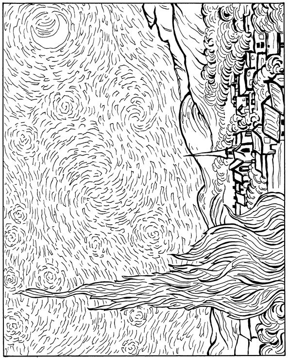 Kidsnfun.de 30 Ausmalbilder von Vincent van Gogh